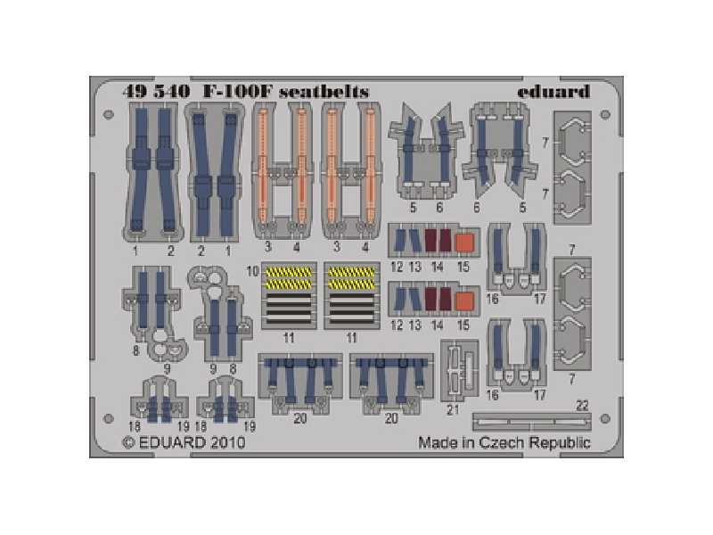  F-100F seatbelts 1/48 - Trumpeter - blaszki - zdjęcie 1