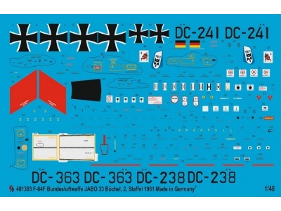 F-84f Bundesluftwaffe Jabo 33 Büchel 2. Staffel 1961 - zdjęcie 1