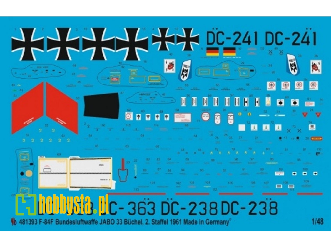 F-84f Bundesluftwaffe Jabo 33 Büchel 2. Staffel 1961 - zdjęcie 1