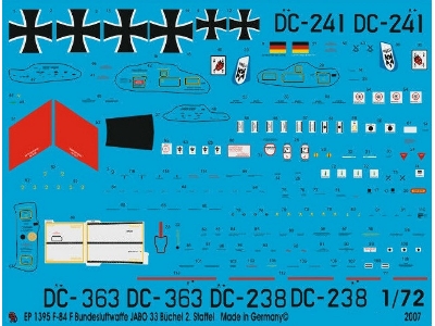 F-84f Bundesluftwaffe Jabo 33 Büchel 2. Staffel 1961 - zdjęcie 1