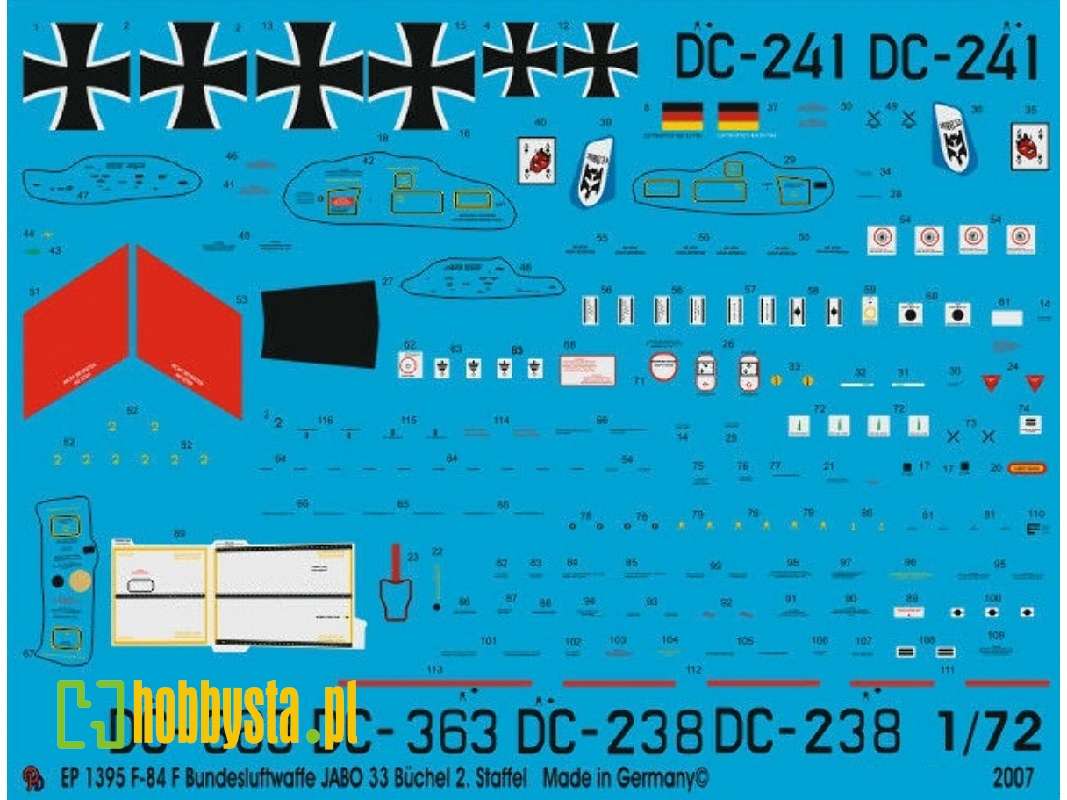 F-84f Bundesluftwaffe Jabo 33 Büchel 2. Staffel 1961 - zdjęcie 1