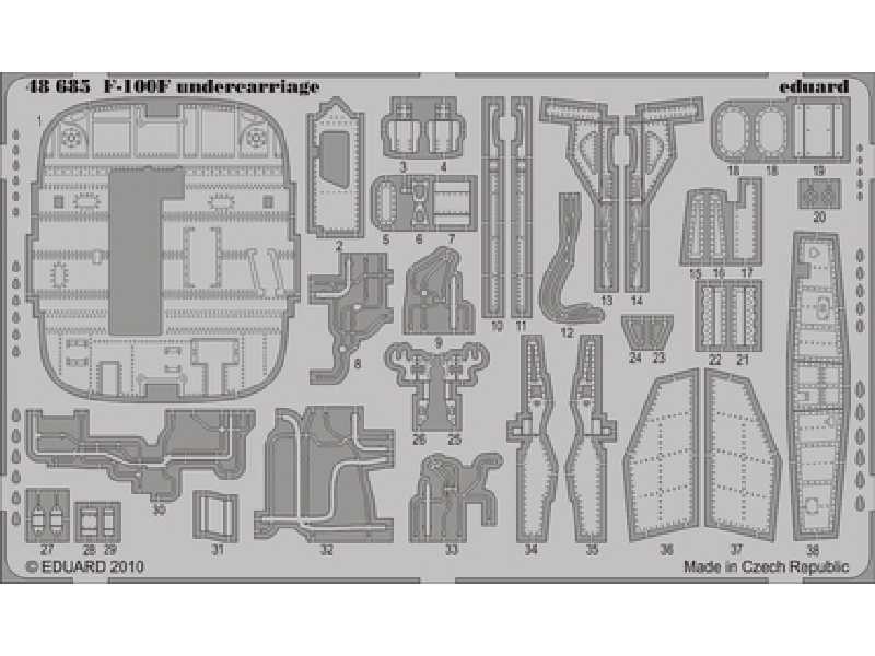  F-100F undercarriage 1/48 - Trumpeter - blaszki - zdjęcie 1