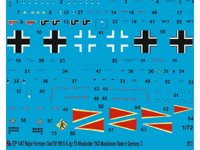 Major Hermann Graf Bf 109 G 6 Jgr 50 Wiesbaden 1943 - zdjęcie 1