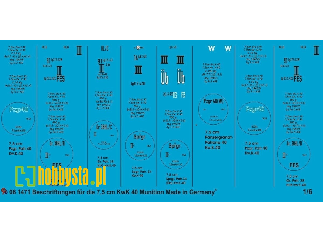 Markings For 7,5 Cm Kwk 40 Ammo - zdjęcie 1