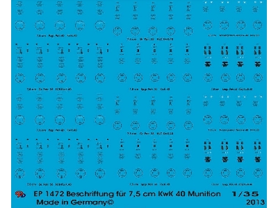 Markings For 7,5 Cm Kwk 40 Ammo - zdjęcie 1