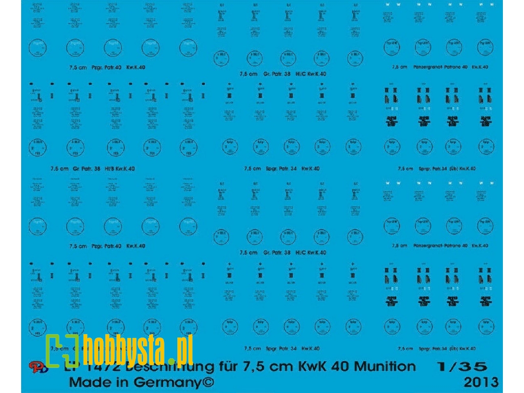 Markings For 7,5 Cm Kwk 40 Ammo - zdjęcie 1