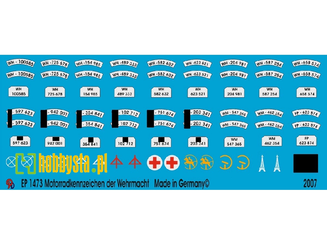 Motorcycles Number Plates Of The German Army - zdjęcie 1