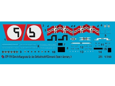Markings For The Battleship Bismarck And 3 Ship Planes Ar 196 - zdjęcie 1