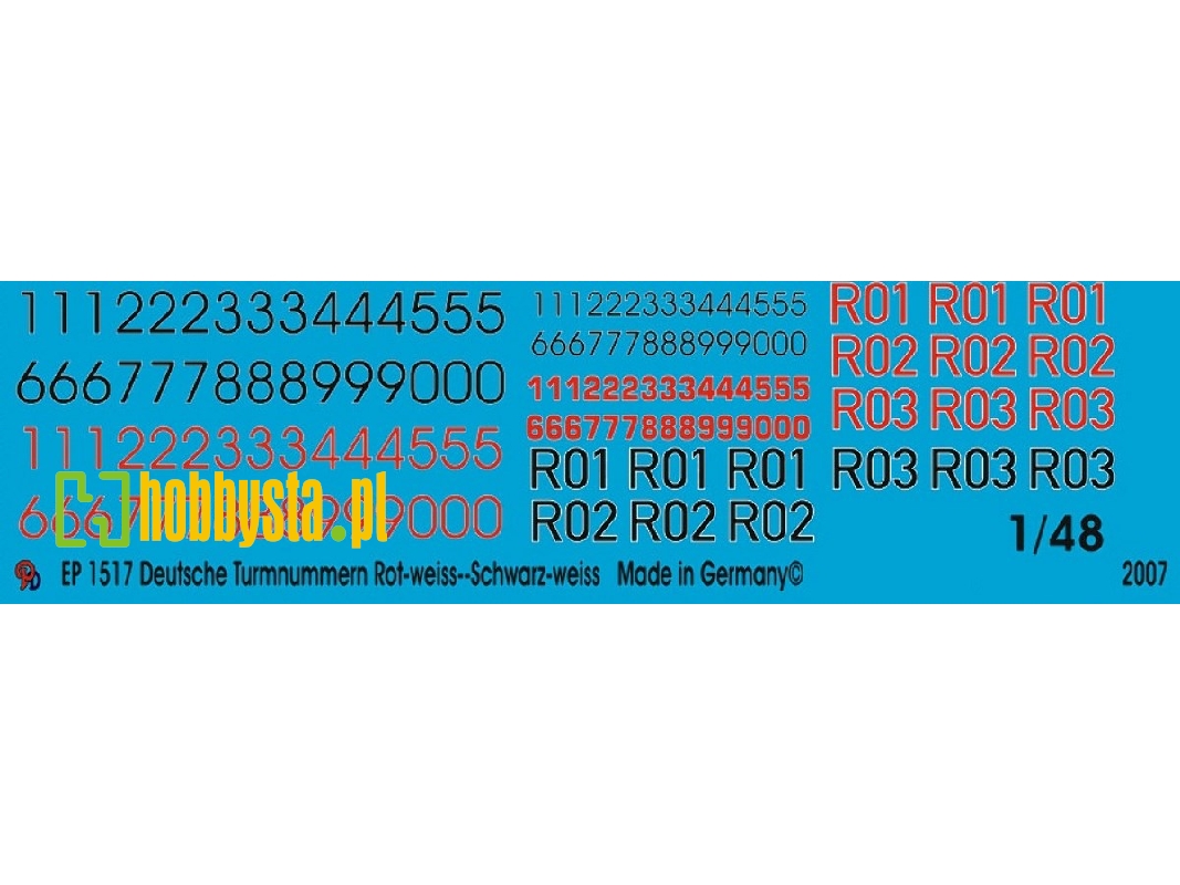 German Turret Numbers Red-white, Black-white - zdjęcie 1