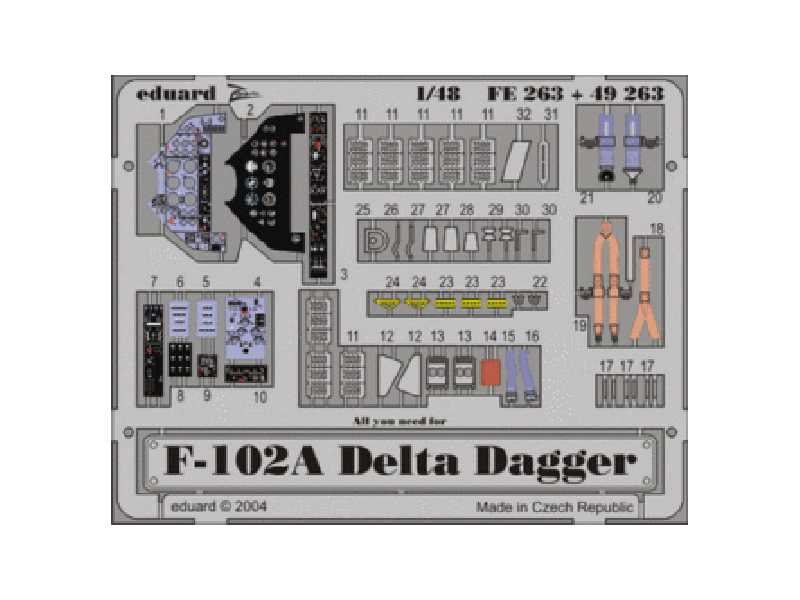  F-102A 1/48 - Monogram - blaszki - zdjęcie 1