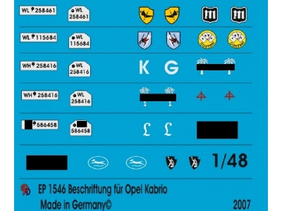 Markings For Opel Kadett Staff Car - zdjęcie 1