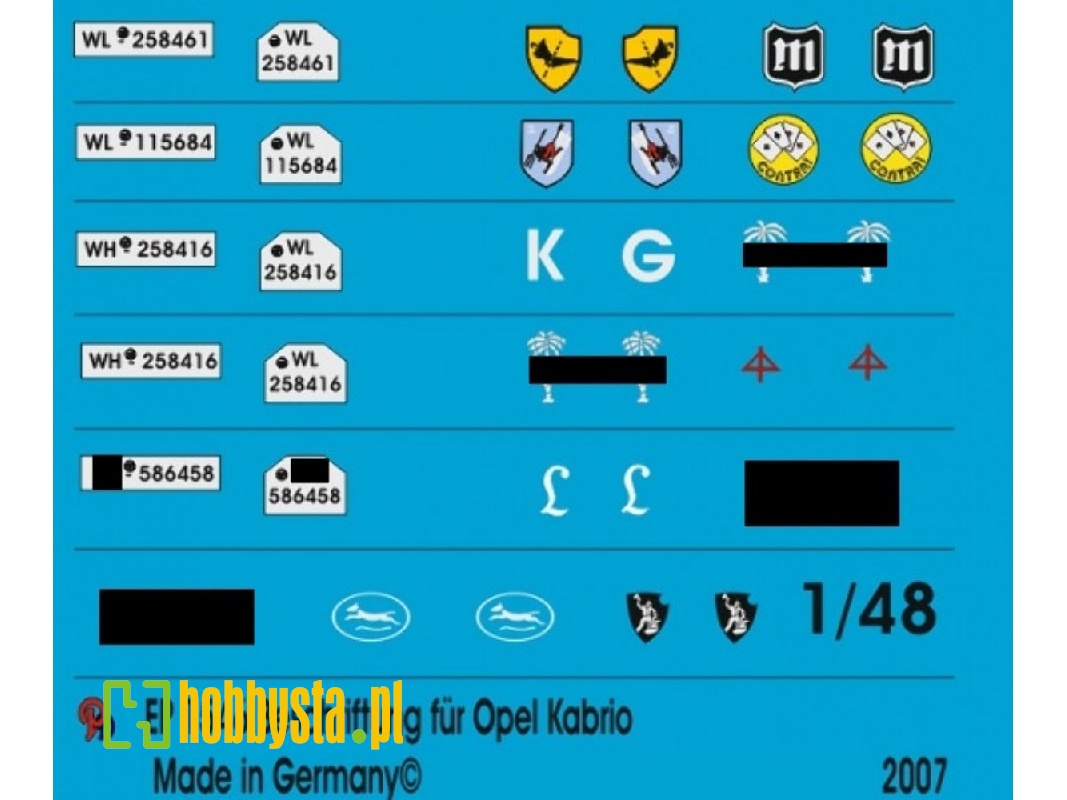 Markings For Opel Kadett Staff Car - zdjęcie 1