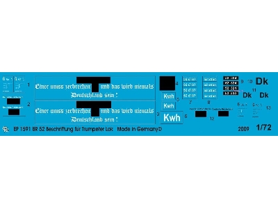 Br 52 Markings For Hobby Boss Steamer Br 52 - zdjęcie 1