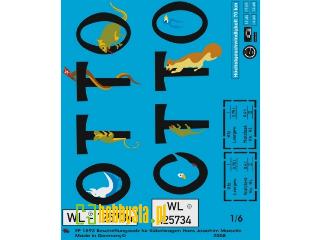 Vw Kübelwagen Markings Of Pilot Fighter Aces H. J. Marseille - zdjęcie 1