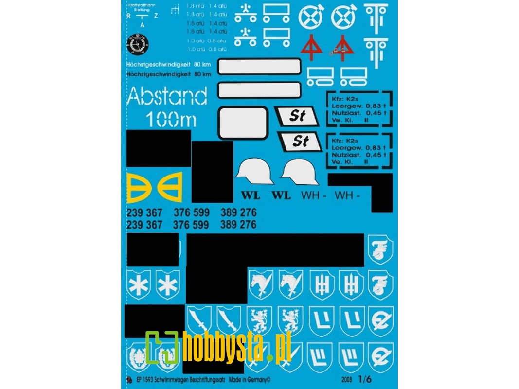 Markings For Schwimmwagen - zdjęcie 1