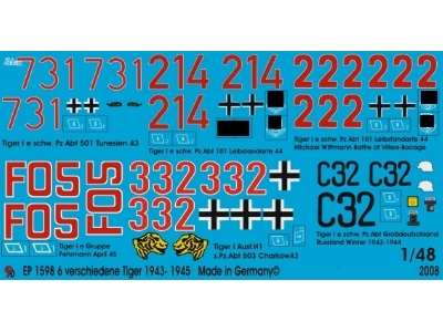 Tiger No 4. - 6 Different Tiger Tanks 1943-1945 - zdjęcie 1