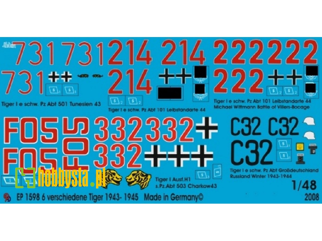 Tiger No 4. - 6 Different Tiger Tanks 1943-1945 - zdjęcie 1