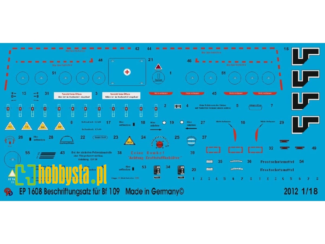Stencils For Bf 109 F, Xxi. Century Planes - zdjęcie 1