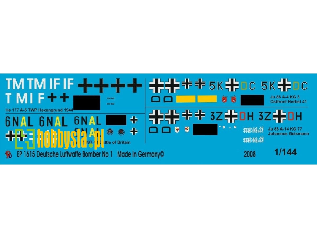 German Airforce Bomber No. 1 - 4 Planes He 177, He 111, Ju 88 - zdjęcie 1