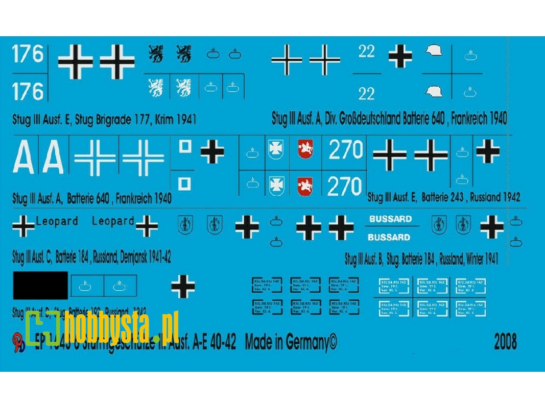 Markings For Stug Iii Version A-e Tanks - zdjęcie 1