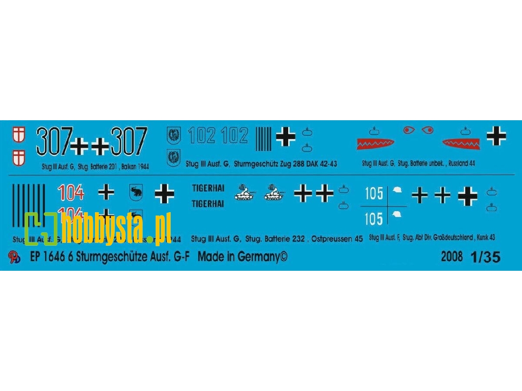 Markings For Stug Iii Version G-f Tanks - zdjęcie 1