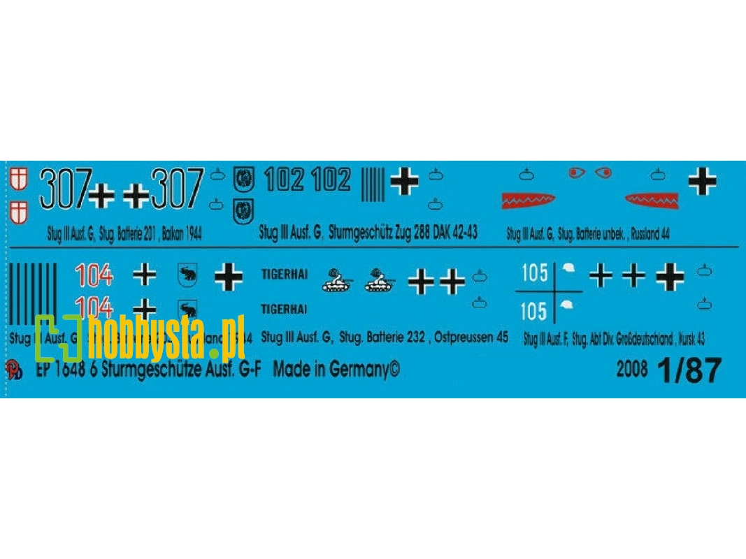 Markings For Stug Iii Version G-f Tanks - zdjęcie 1
