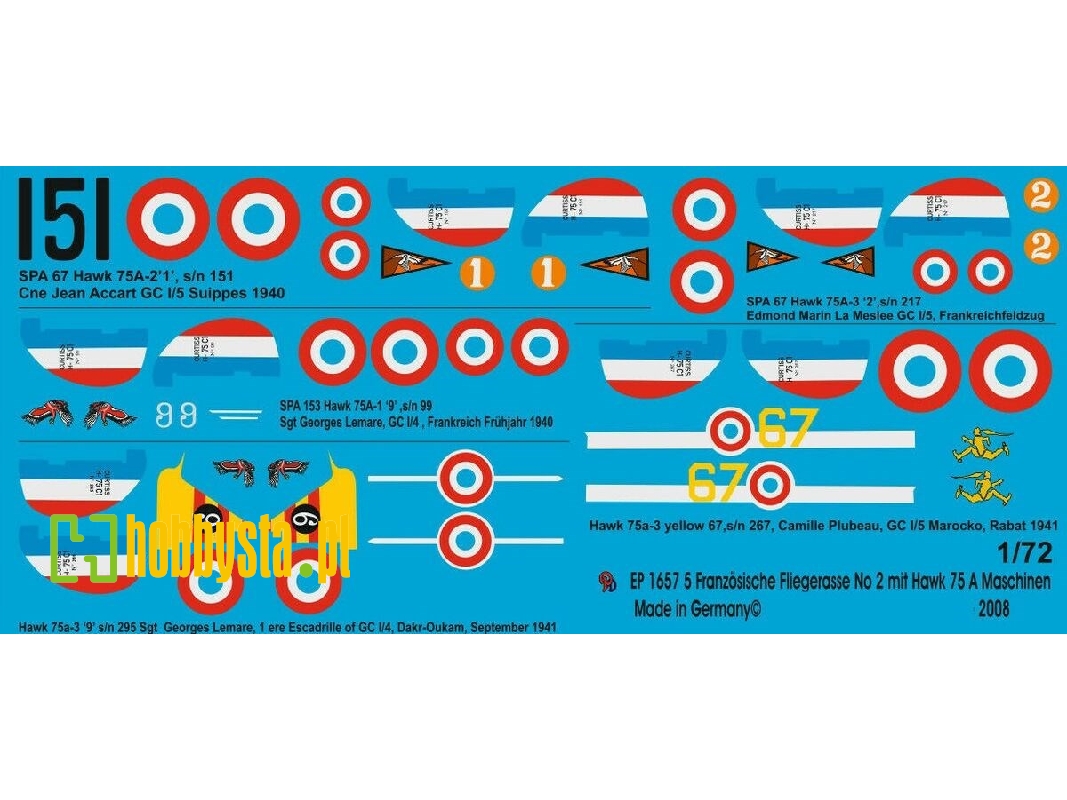 5 French Fighter Aces No. 2 - Pilots Of Hawk 75 A - zdjęcie 1