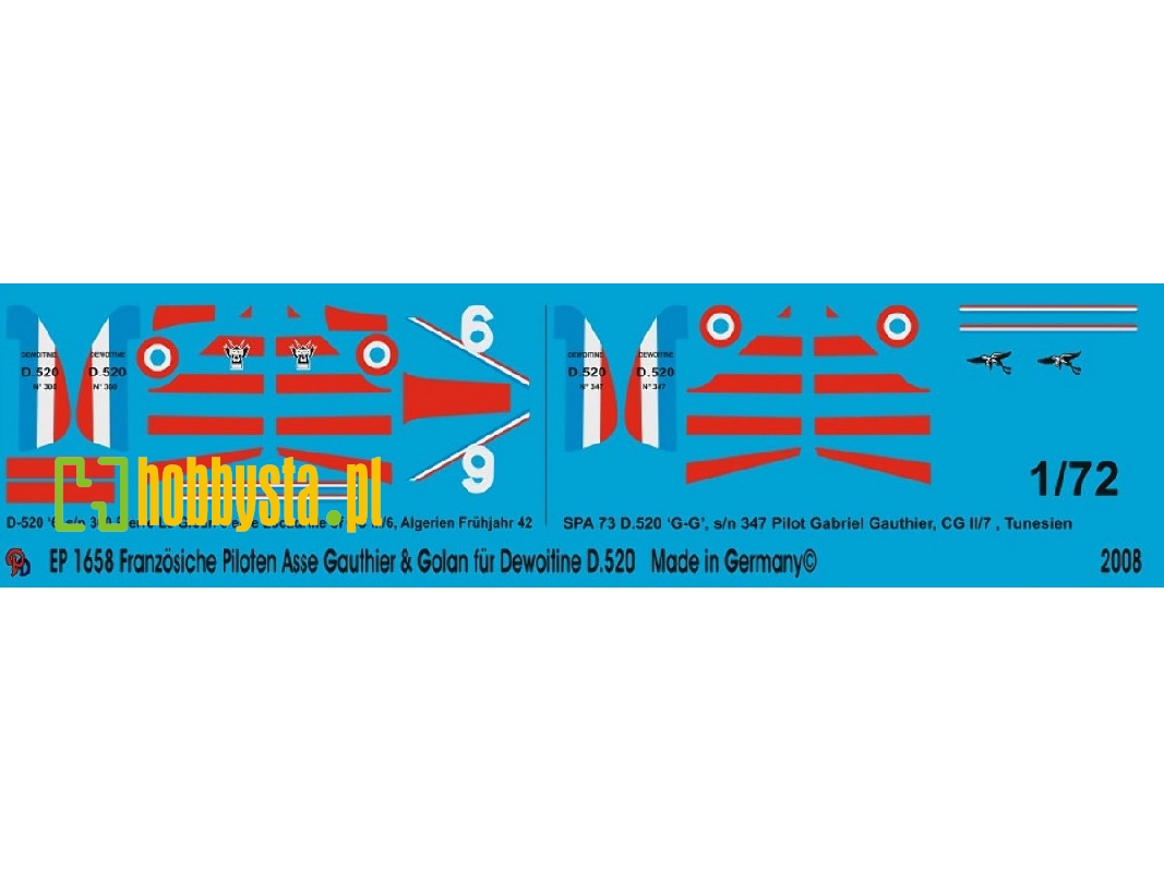 2 French Fighter Aces No. 3 - Pilots Of Dewoitine D.520 Golan And Gauthier - zdjęcie 1
