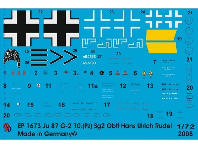 Ju 87 G-2 10.(Pz.) Sg2 1945 Obtl. Hans Ulrich Rudel - zdjęcie 1