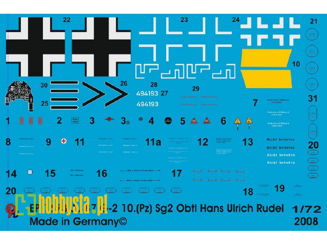 Ju 87 G-2 10.(Pz.) Sg2 1945 Obtl. Hans Ulrich Rudel - zdjęcie 1