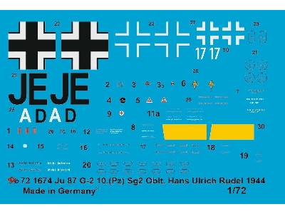 Ju 87 G-2 10.(Pz.) Sg2 1944 Obtl. Hans Ulrich Rudel - zdjęcie 1