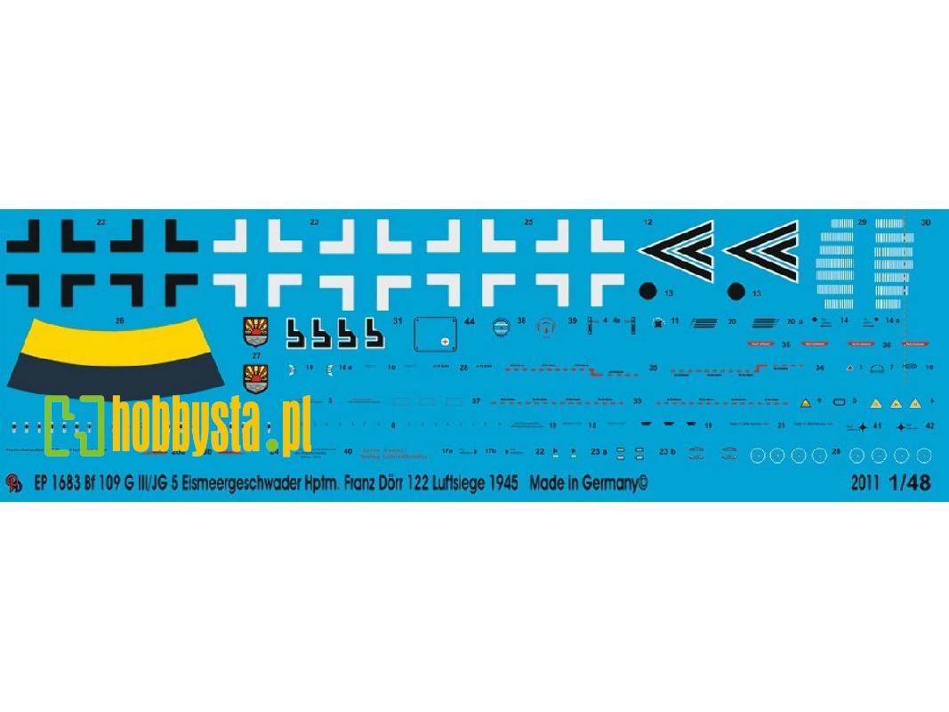 Bf 109 G Hptm Franz Dörr Iii/Jg 5 Comodore With 122 Kill Marks 1945 - zdjęcie 1