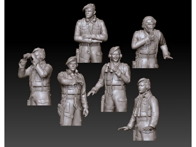 English Tank Crew Ww Ii, 5 Half Figures - zdjęcie 1