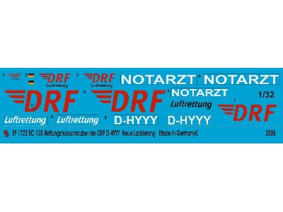 Ec 135 Rescue Helicopter Of The Drf D-hyyy New Drf Logo - zdjęcie 1