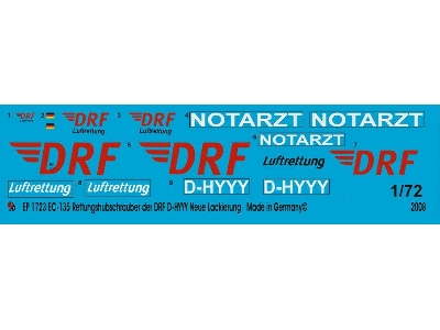 Ec 135 Rescue Helicopter Of The Drf D-hyyy New Drf Logo - zdjęcie 1