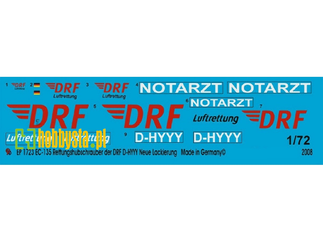 Ec 135 Rescue Helicopter Of The Drf D-hyyy New Drf Logo - zdjęcie 1