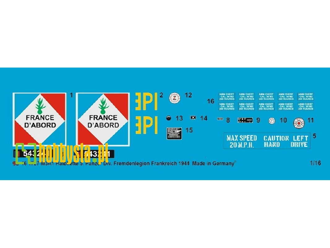 M3 A1 Half Track Of The 5. French Tank Div. Of The Legion 1944 France - zdjęcie 1