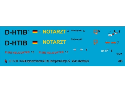 Bk 117 Rescue Helicopter D-htib Of The Elbe Helicopter Christoph 62 - zdjęcie 1