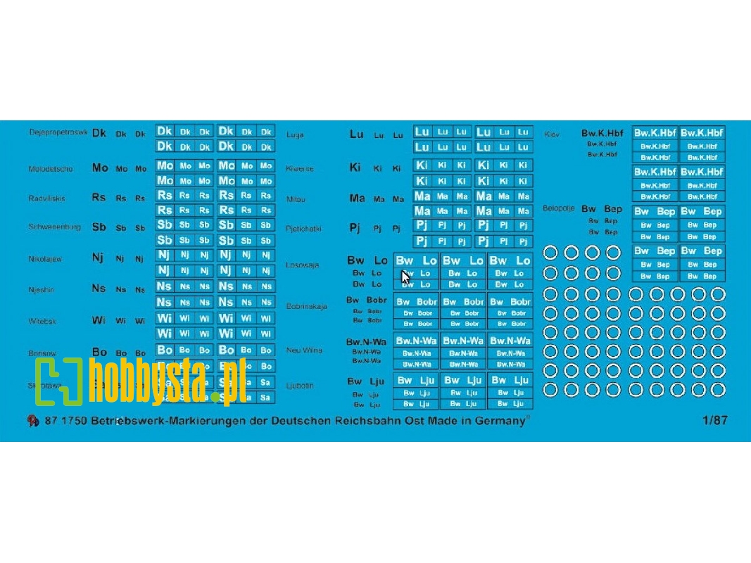 Betriebswerk - Markings For Steamers Of The German Reichsbahn In Russia - zdjęcie 1