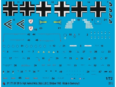 Me 109e-4 Hpt. Helmut Wick Stab 1/Jg 2 October 1940 - zdjęcie 1