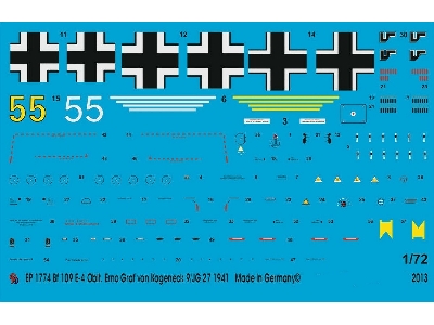 Me 109 E-4 Oblt. Erno Graf Von Kageneck 9/Jg 27 1941 - zdjęcie 1