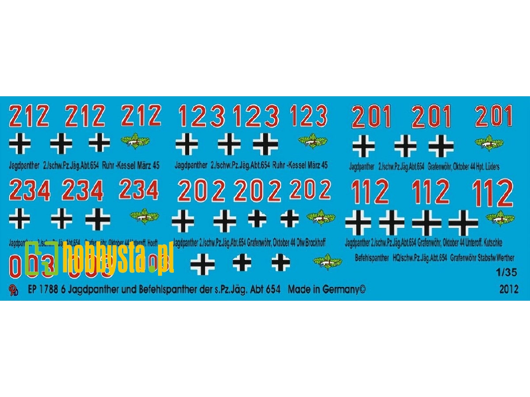 6 Hunting Panther And 1 Command Panther S. Pz. Jäg. Abt 654 1944-1945 - zdjęcie 1