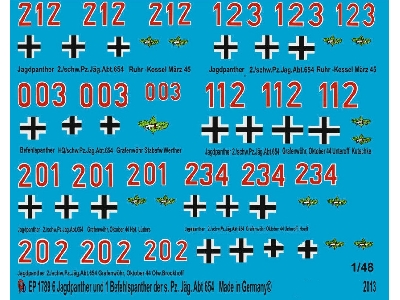 6 Hunting Panther And 1 Command Panther S. Pz. Jäg. Abt 654 1944-1945 - zdjęcie 1