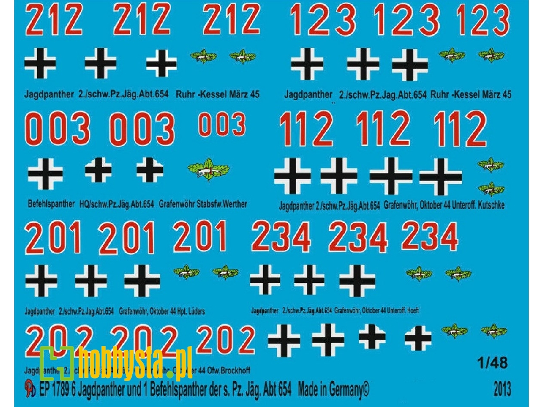 6 Hunting Panther And 1 Command Panther S. Pz. Jäg. Abt 654 1944-1945 - zdjęcie 1