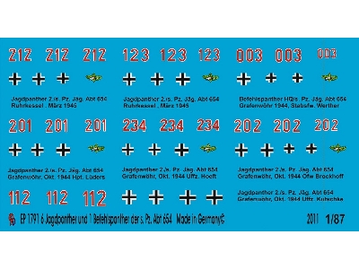 6 Hunting Panther And 1 Command Panther S. Pz. Jäg. Abt 654 1944-1945 - zdjęcie 1