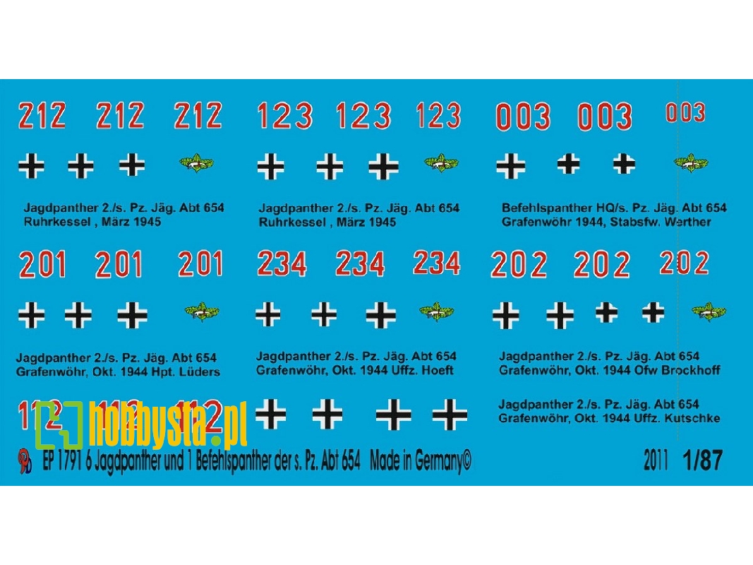 6 Hunting Panther And 1 Command Panther S. Pz. Jäg. Abt 654 1944-1945 - zdjęcie 1