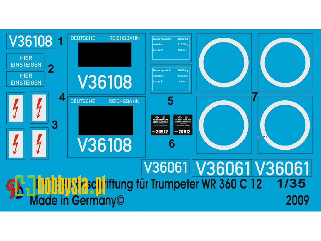 Lettering For Trumpeter Wr 360 C 12 Diesel Locomotive - zdjęcie 1