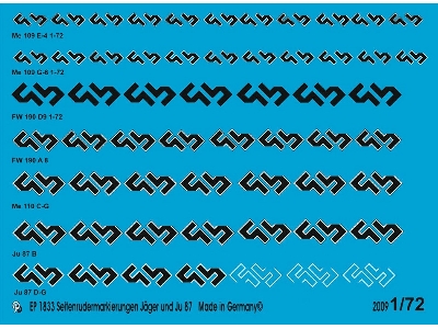 Swastikas For Me 109 E, Me 109 G, Fw 190a, Fw 190 D, Ju 87 - zdjęcie 1