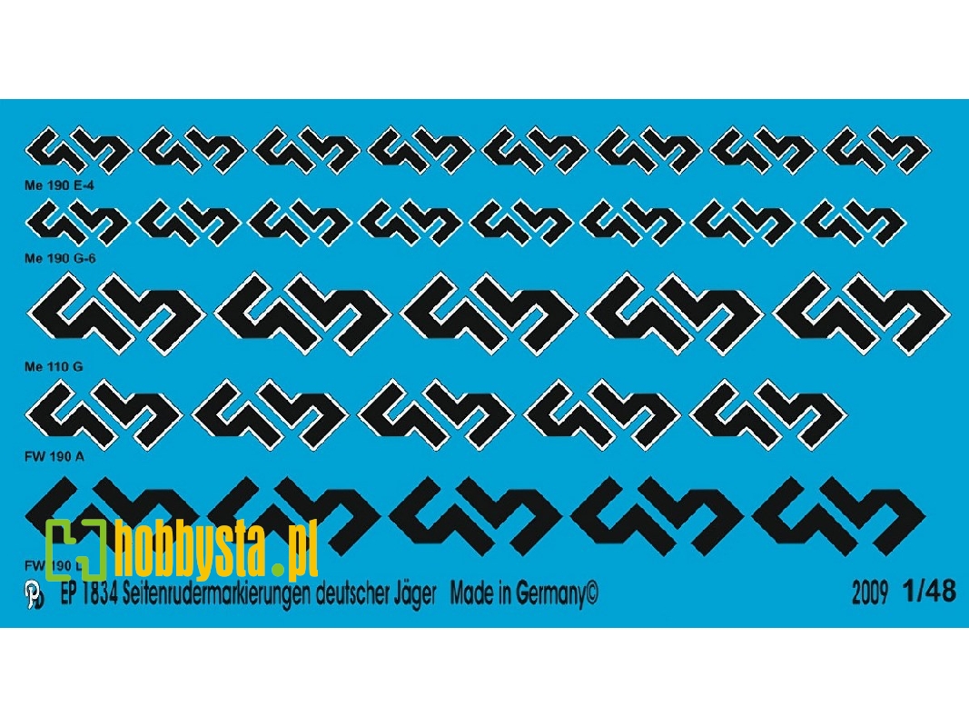 Swastikas For Me 109 E, Me 109 G, Fw 190a, Fw 190 D, Ju 87 - zdjęcie 1