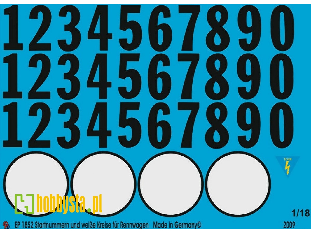 Race Car Start Numbers And White Circles - zdjęcie 1